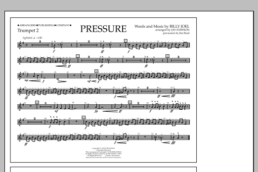 Jay Dawson Pressure - Trumpet 2 sheet music notes and chords arranged for Marching Band