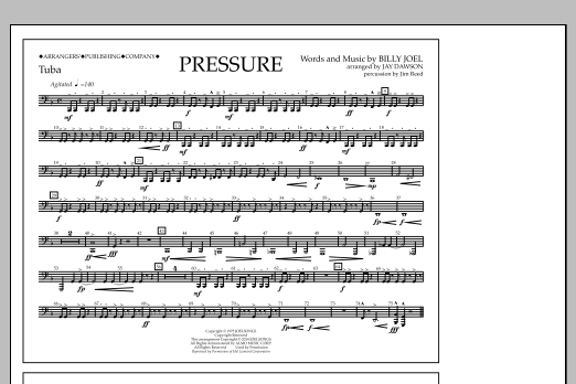 Jay Dawson Pressure - Tuba sheet music notes and chords arranged for Marching Band