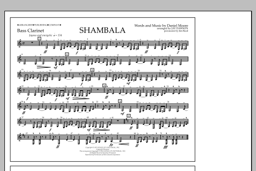 Jay Dawson Shambala - Bass Clarinet sheet music notes and chords arranged for Marching Band