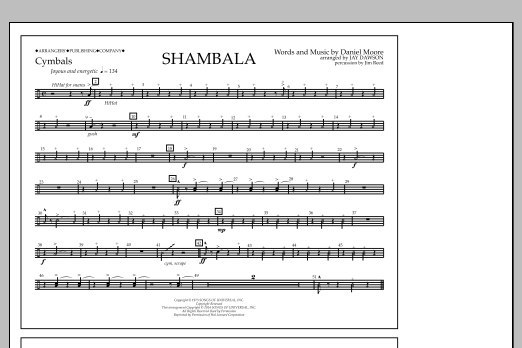 Jay Dawson Shambala - Cymbals sheet music notes and chords arranged for Marching Band