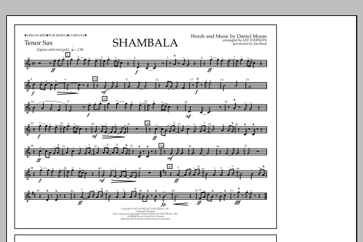 Jay Dawson Shambala - Tenor Sax sheet music notes and chords arranged for Marching Band