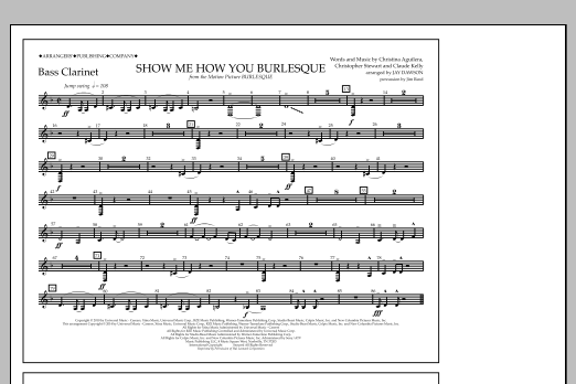 Jay Dawson Show Me How You Burlesque - Bass Clarinet sheet music notes and chords arranged for Marching Band