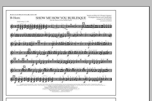 Jay Dawson Show Me How You Burlesque - Bb Horn sheet music notes and chords arranged for Marching Band