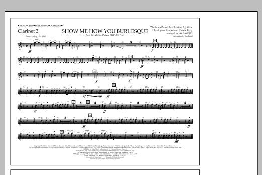 Jay Dawson Show Me How You Burlesque - Clarinet 2 sheet music notes and chords arranged for Marching Band