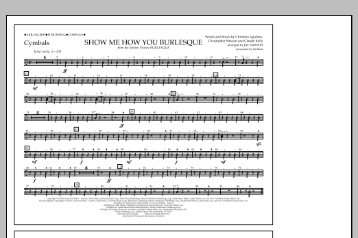 Jay Dawson Show Me How You Burlesque - Cymbals sheet music notes and chords arranged for Marching Band