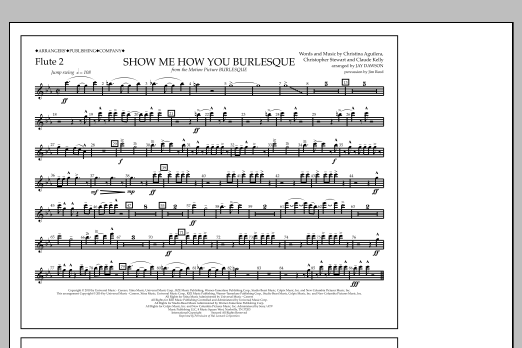 Jay Dawson Show Me How You Burlesque - Flute 2 sheet music notes and chords arranged for Marching Band