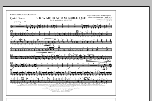 Jay Dawson Show Me How You Burlesque - Quint-Toms sheet music notes and chords arranged for Marching Band