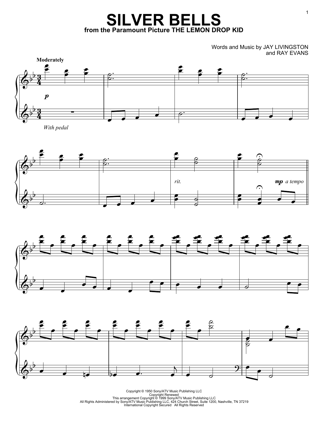 Jay Livingston & Ray Evans Silver Bells sheet music notes and chords arranged for Viola Solo