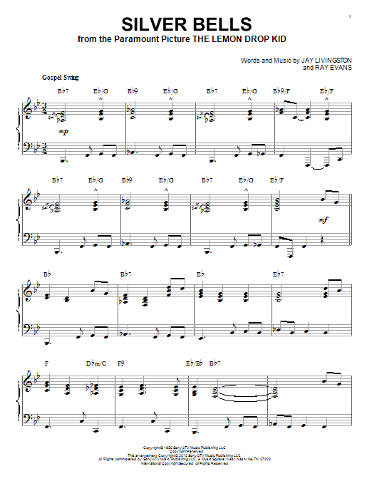 Jay Livingston Silver Bells [Jazz version] (arr. Brent Edstrom) sheet music notes and chords arranged for Piano Solo