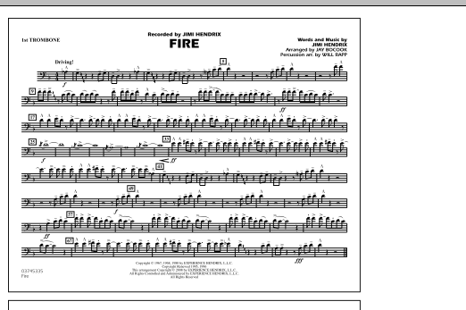 Jay Bocook Fire - 1st Trombone sheet music notes and chords. Download Printable PDF.