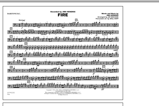 Jay Bocook Fire - Baritone B.C. sheet music notes and chords. Download Printable PDF.