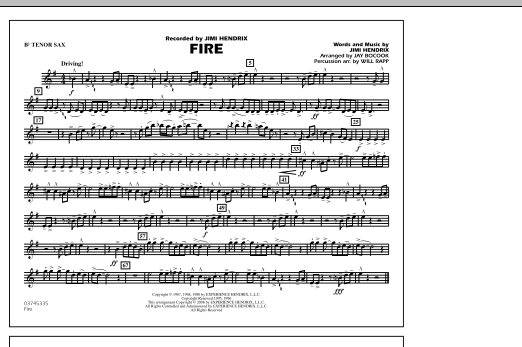 Jay Bocook Fire - Bb Tenor Sax sheet music notes and chords. Download Printable PDF.