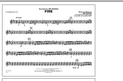 Jay Bocook Fire - Eb Baritone Sax sheet music notes and chords. Download Printable PDF.