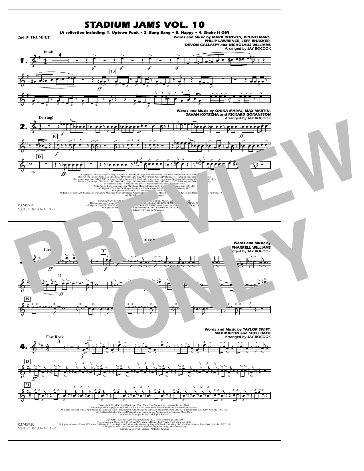 Jay Bocook Stadium Jams Vol. 10 - 2nd Bb Trumpet sheet music notes and chords. Download Printable PDF.