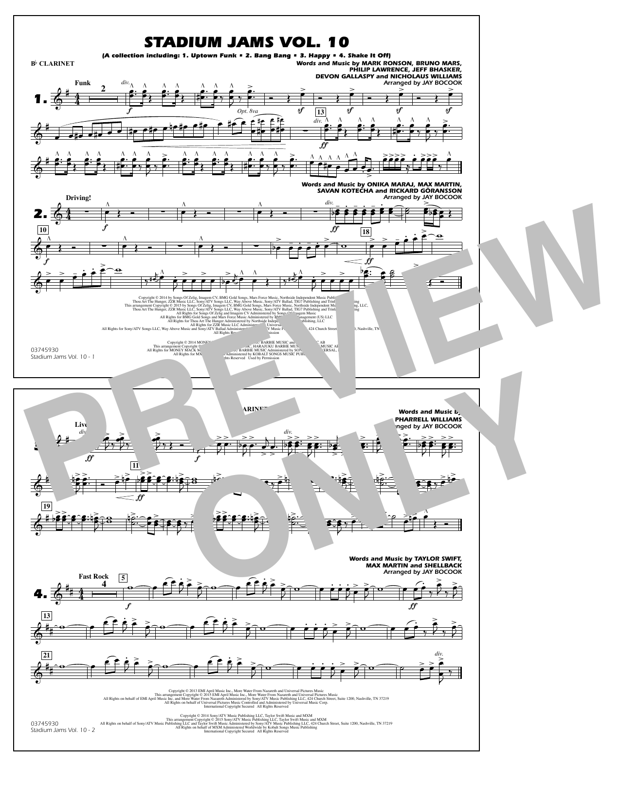 Jay Bocook Stadium Jams Vol. 10 - Bb Clarinet sheet music notes and chords. Download Printable PDF.