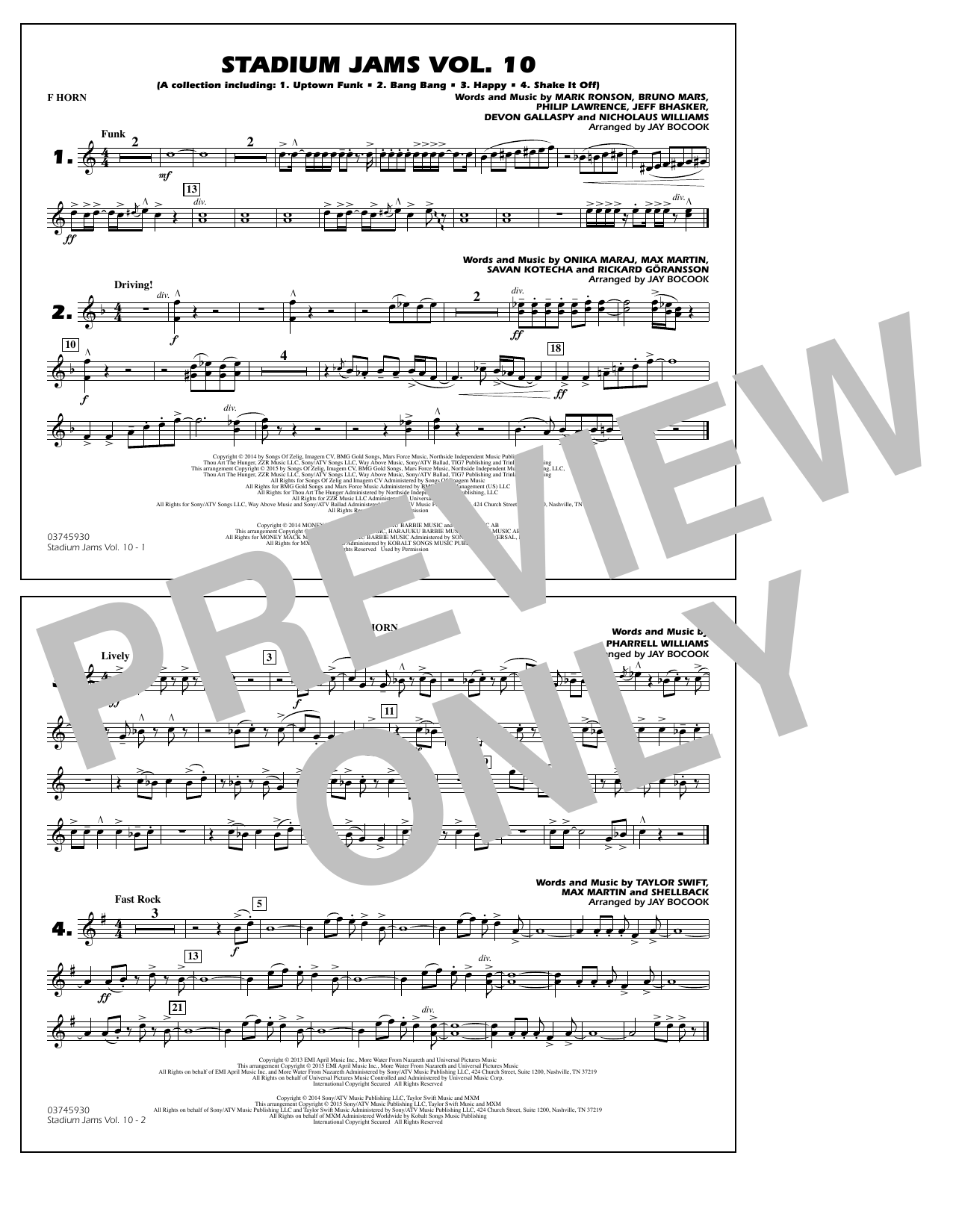 Jay Bocook Stadium Jams Vol. 10 - F Horn sheet music notes and chords. Download Printable PDF.