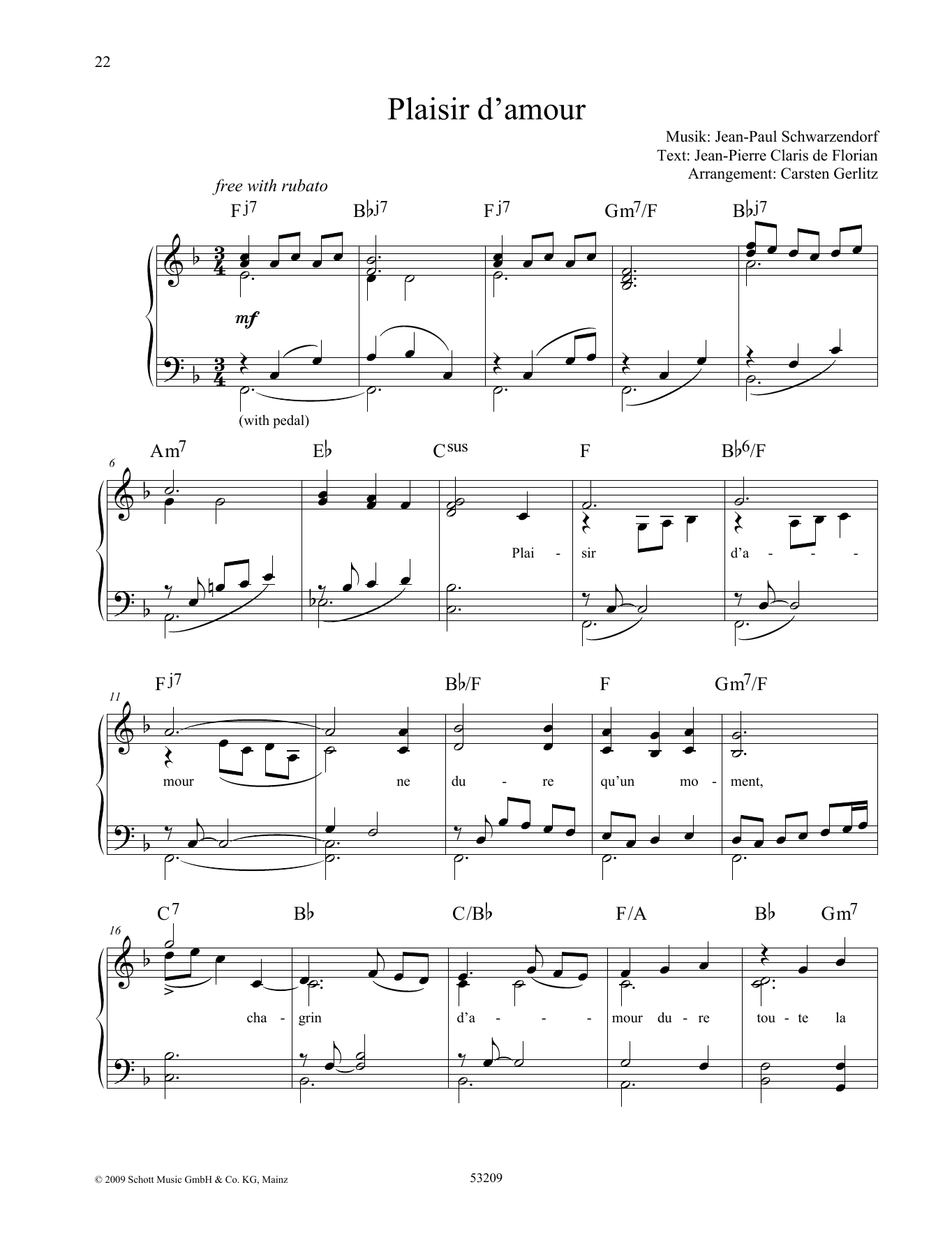 Jean Pierre C. de Florian La Marseillaise sheet music notes and chords arranged for Piano Solo