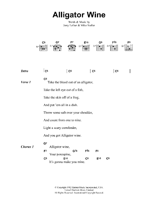 Jeff Buckley Alligator Wine sheet music notes and chords arranged for Guitar Chords/Lyrics
