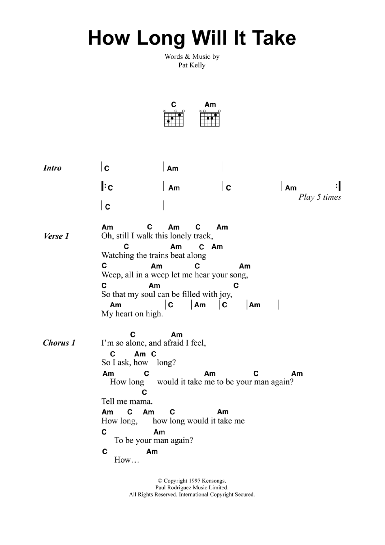 Jeff Buckley How Long Will It Take sheet music notes and chords arranged for Guitar Chords/Lyrics