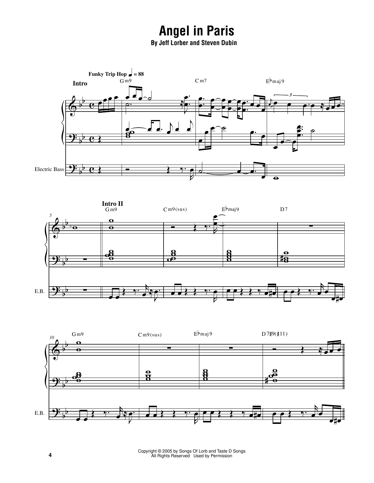 Jeff Lorber Angel In Paris sheet music notes and chords arranged for Piano Transcription