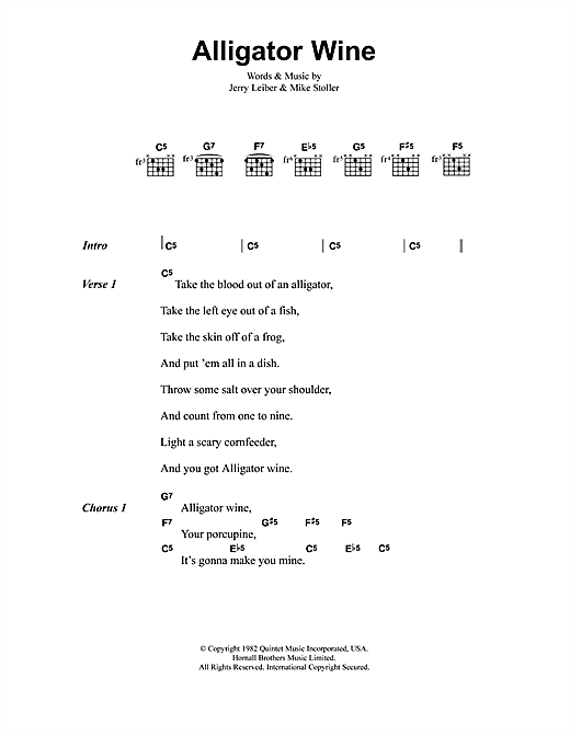 Jeff Buckley Alligator Wine sheet music notes and chords arranged for Guitar Chords/Lyrics