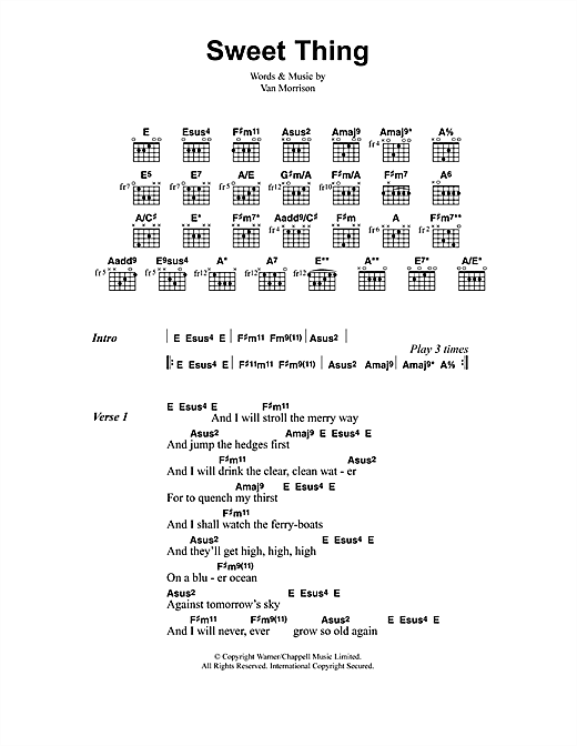 Jeff Buckley Sweet Thing sheet music notes and chords arranged for Guitar Chords/Lyrics