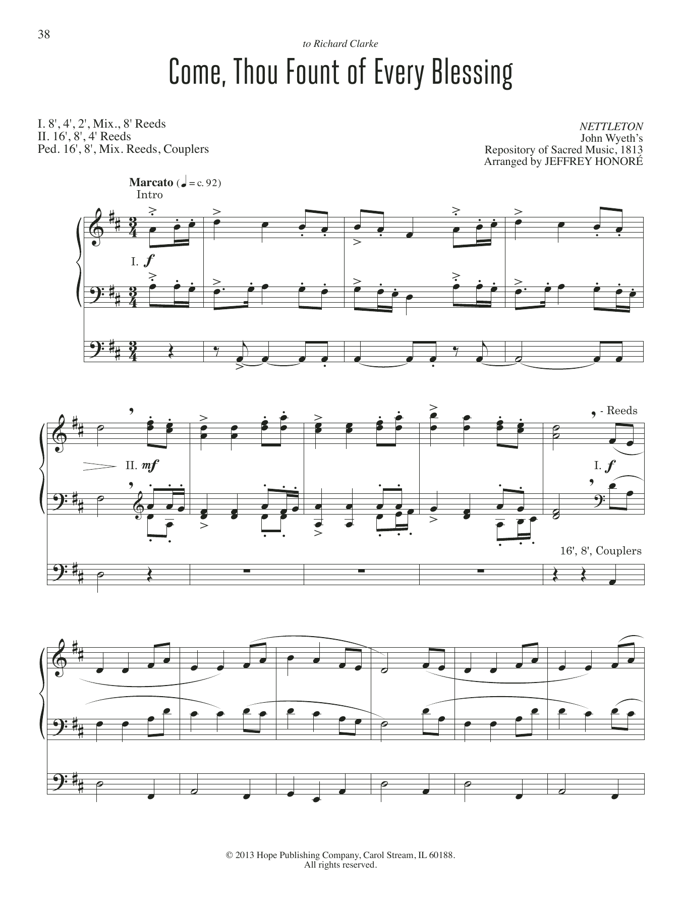 Jeffery Honore Come, Thou Fount Of Every Blessing sheet music notes and chords arranged for Organ