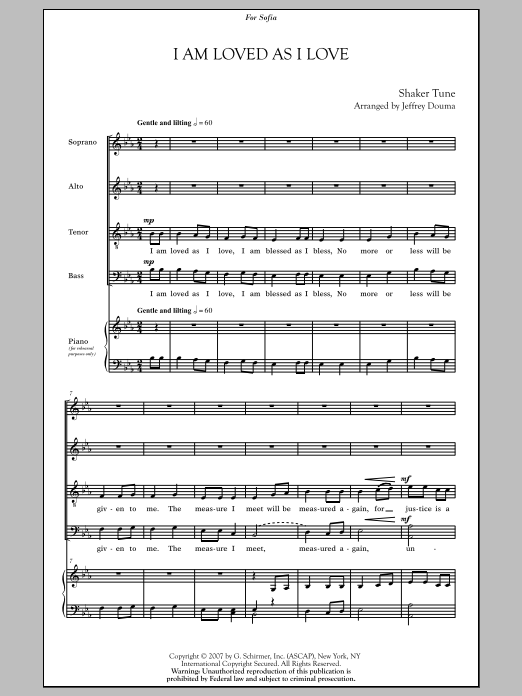 Jeffrey Douma I Am Loved As I Love sheet music notes and chords arranged for SATB Choir
