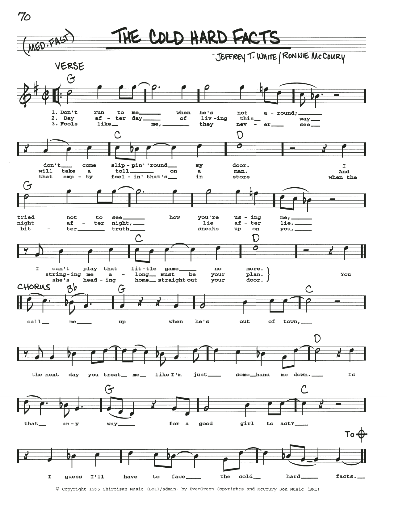 Jeffrey T. White The Cold Hard Facts sheet music notes and chords arranged for Real Book – Melody, Lyrics & Chords