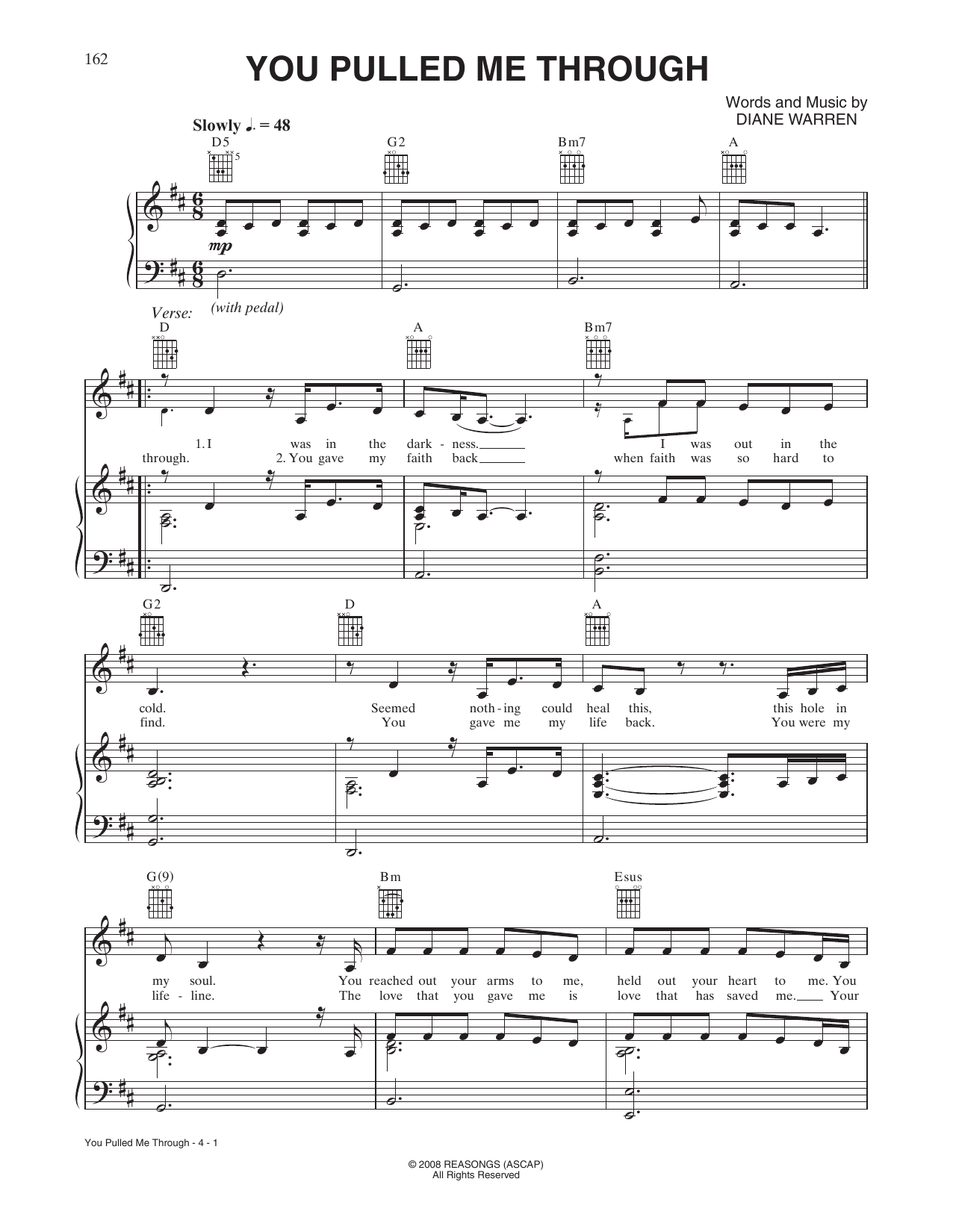 Jennifer Hudson You Pulled Me Through sheet music notes and chords arranged for Piano, Vocal & Guitar Chords (Right-Hand Melody)