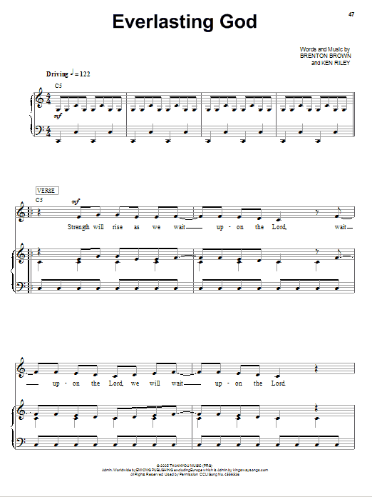 Jeremy Camp Everlasting God sheet music notes and chords arranged for Piano, Vocal & Guitar Chords (Right-Hand Melody)