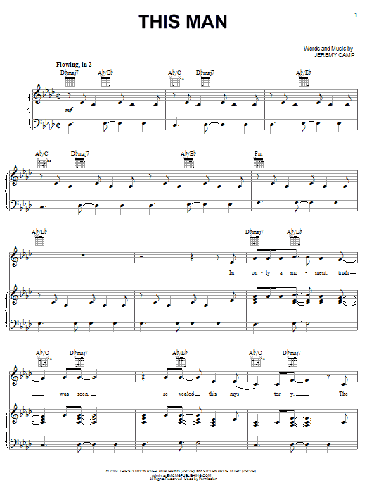 Jeremy Camp This Man sheet music notes and chords arranged for Piano, Vocal & Guitar Chords (Right-Hand Melody)