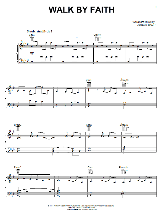 Jeremy Camp Walk By Faith sheet music notes and chords arranged for Piano, Vocal & Guitar Chords (Right-Hand Melody)