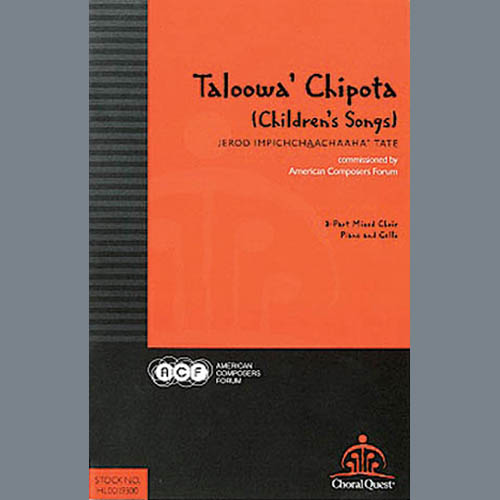 Easily Download Jerod Impichchaachaaha' Tate Printable PDF piano music notes, guitar tabs for  3-Part Mixed Choir. Transpose or transcribe this score in no time - Learn how to play song progression.