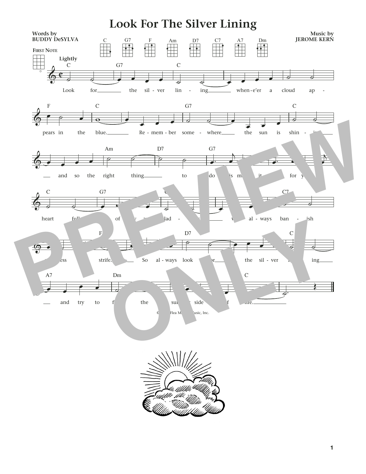 Jerome Kern Look For The Silver Lining (from The Daily Ukulele) (arr. Liz and Jim Beloff) sheet music notes and chords arranged for Ukulele