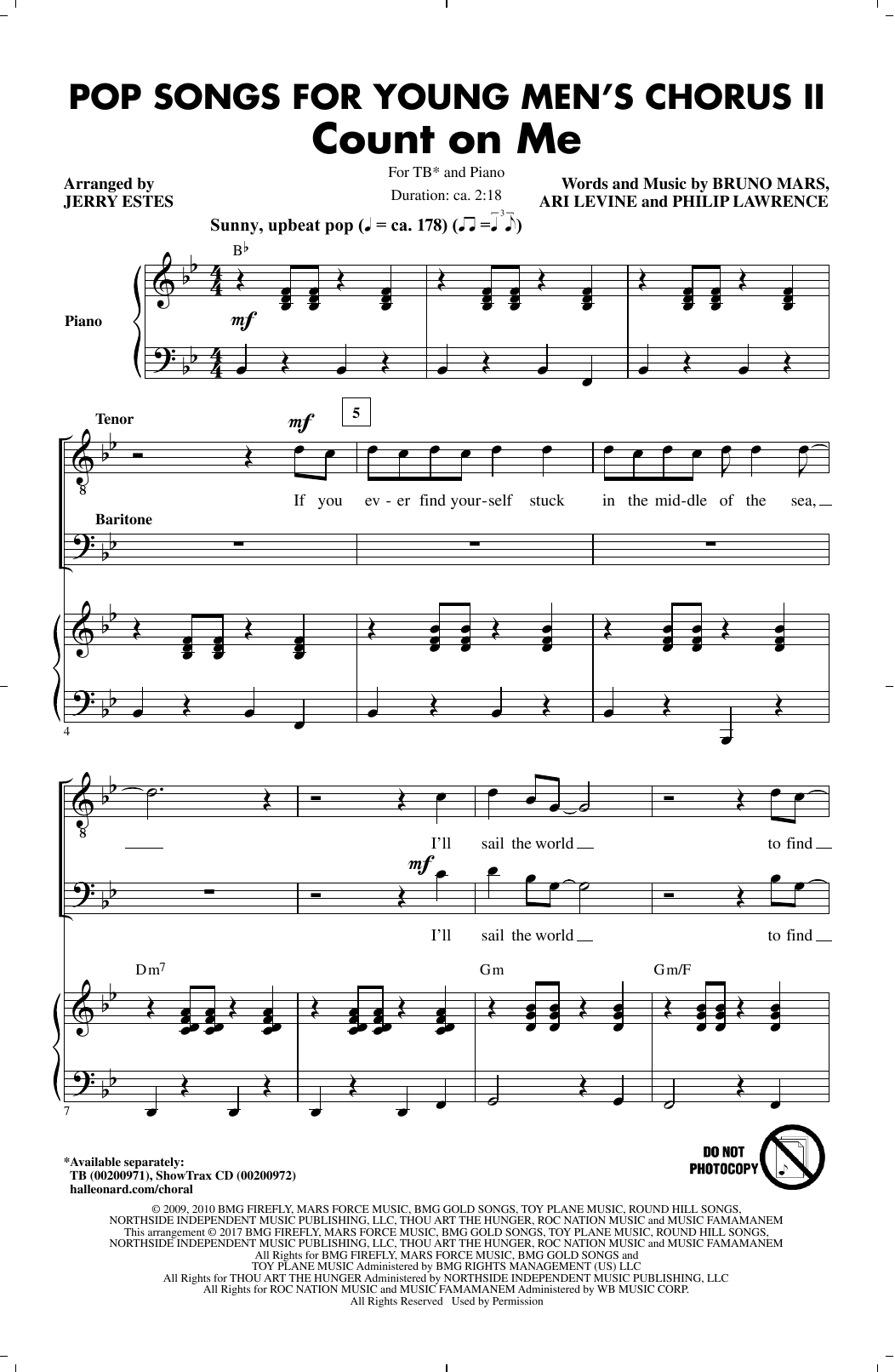 Jerry Estes Pop Songs for Young Men's Chorus II sheet music notes and chords arranged for TB Choir