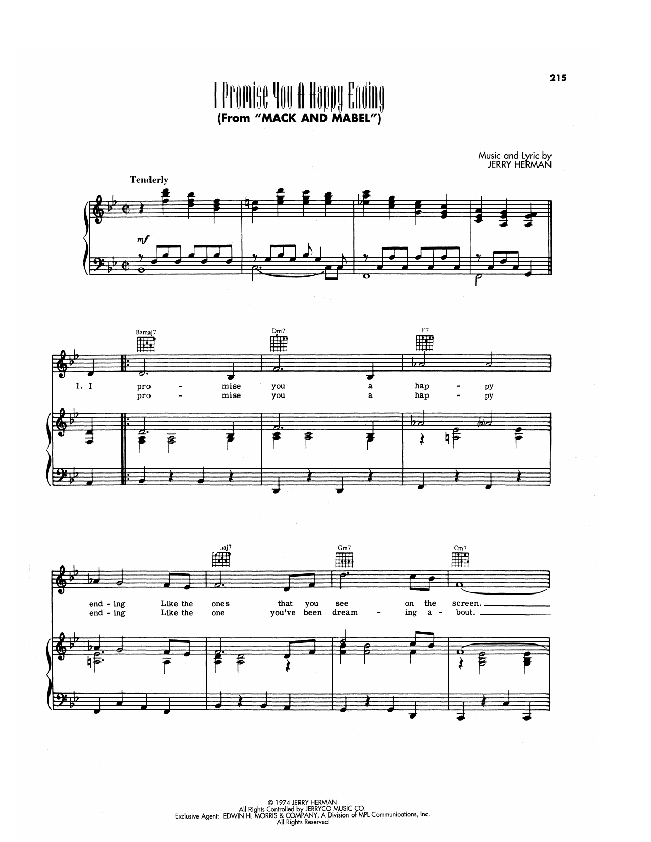 Jerry Herman I Promise You A Happy Ending (from Mack & Mabel) sheet music notes and chords arranged for Piano, Vocal & Guitar Chords (Right-Hand Melody)