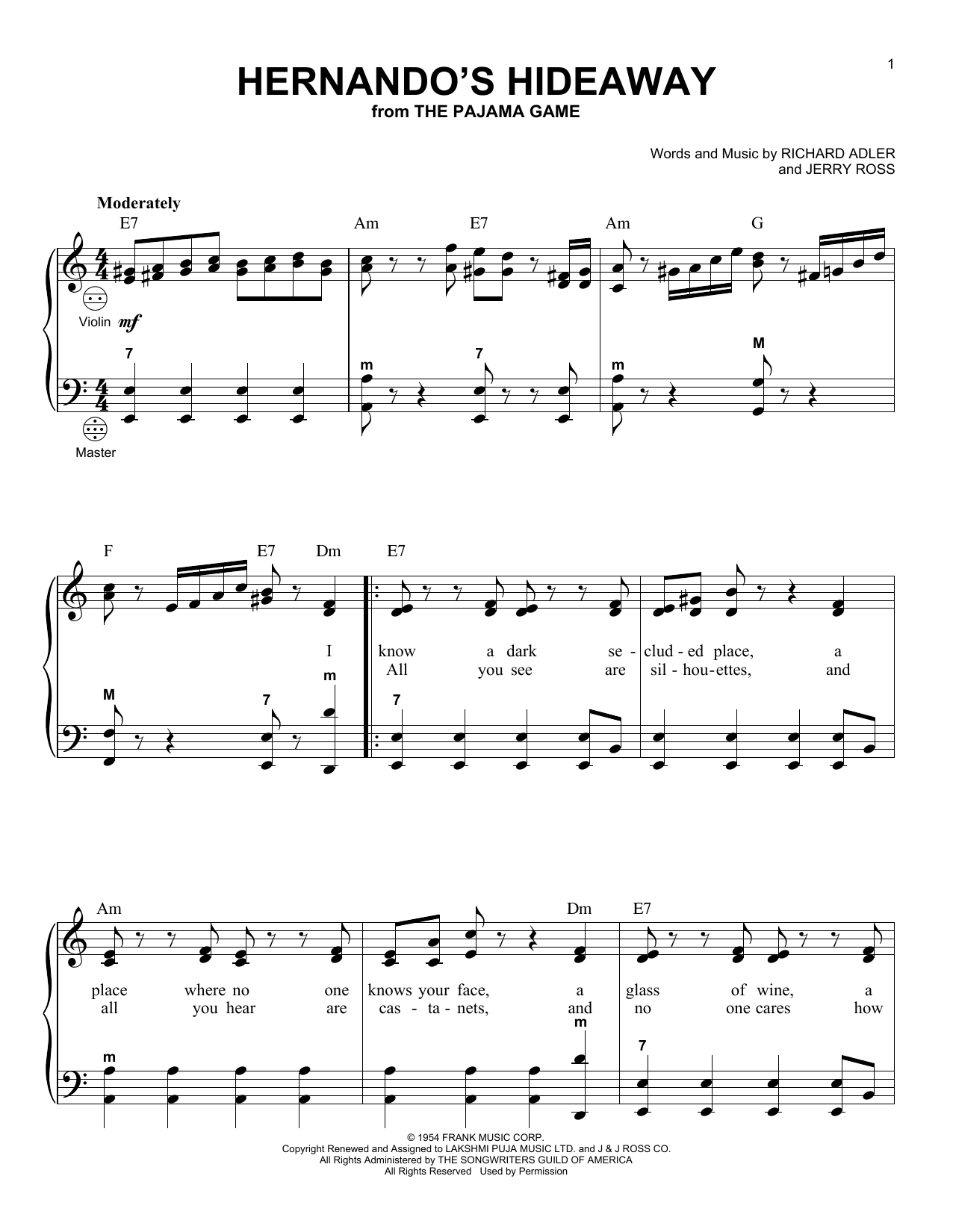 Jerry Ross Hernando's Hideaway (arr. Gary Meisner) sheet music notes and chords arranged for Accordion