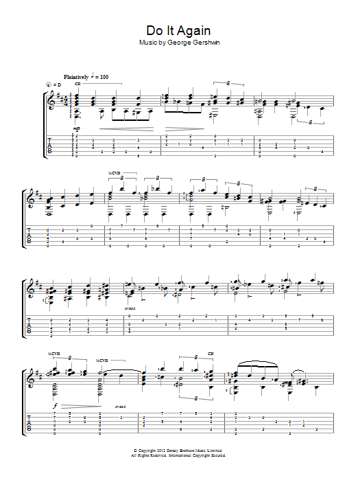 Jerry Willard Do It Again sheet music notes and chords arranged for Easy Guitar