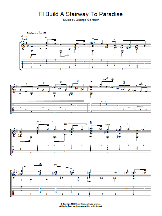 Jerry Willard I'll Build A Stairway To Paradise sheet music notes and chords arranged for Easy Guitar
