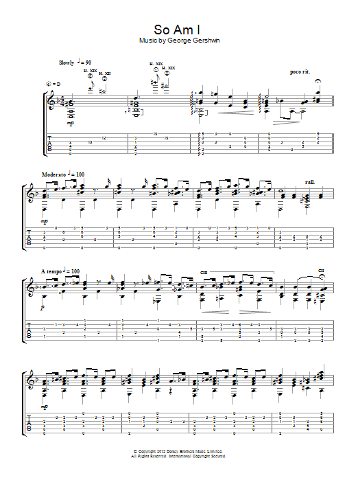 Jerry Willard So Am I sheet music notes and chords arranged for Easy Guitar