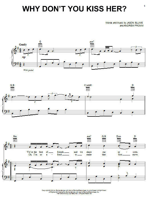 Jesse McCartney Why Don't You Kiss Her? sheet music notes and chords arranged for Piano, Vocal & Guitar Chords (Right-Hand Melody)