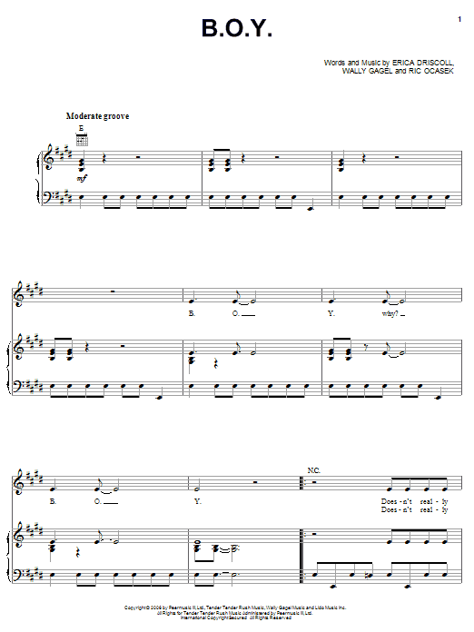 Jessica Simpson B.O.Y. sheet music notes and chords arranged for Piano, Vocal & Guitar Chords (Right-Hand Melody)
