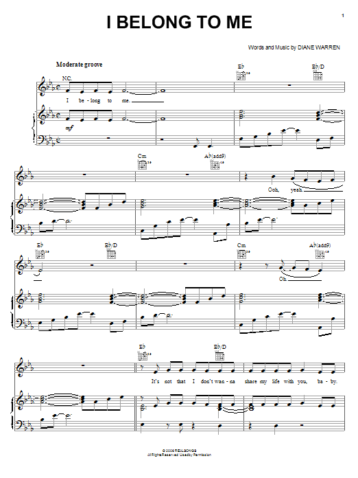 Jessica Simpson I Belong To Me sheet music notes and chords arranged for Piano, Vocal & Guitar Chords (Right-Hand Melody)