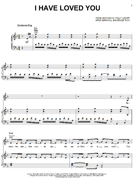 Jessica Simpson I Have Loved You sheet music notes and chords arranged for Piano, Vocal & Guitar Chords (Right-Hand Melody)
