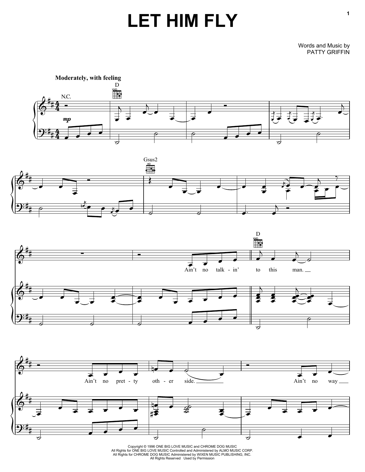 Jessica Simpson Let Him Fly sheet music notes and chords arranged for Piano, Vocal & Guitar Chords (Right-Hand Melody)