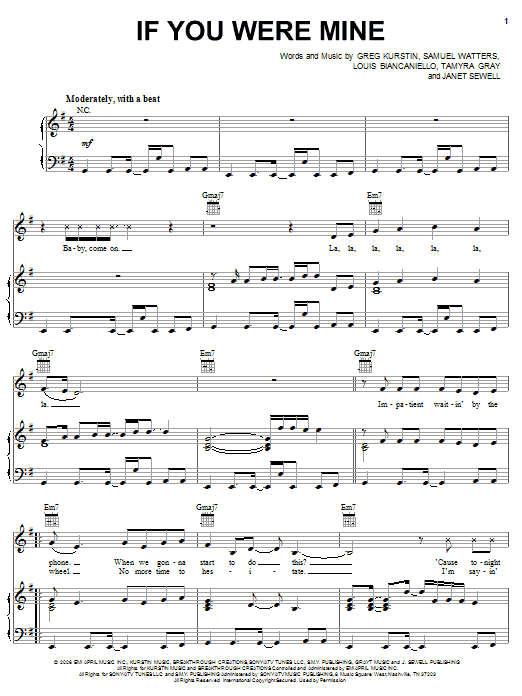 Jessica Simpson If You Were Mine sheet music notes and chords arranged for Piano, Vocal & Guitar Chords (Right-Hand Melody)