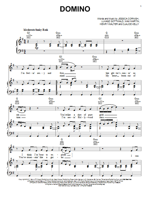 Jessie J Domino sheet music notes and chords arranged for Beginner Piano