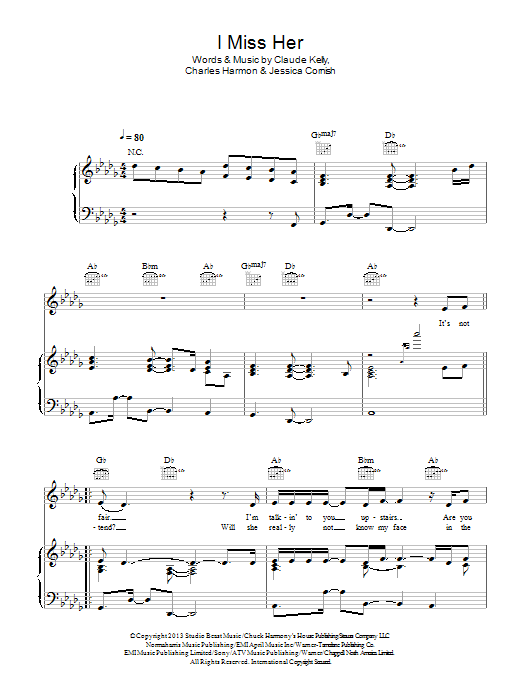 Jessie J I Miss Her sheet music notes and chords arranged for Piano, Vocal & Guitar Chords