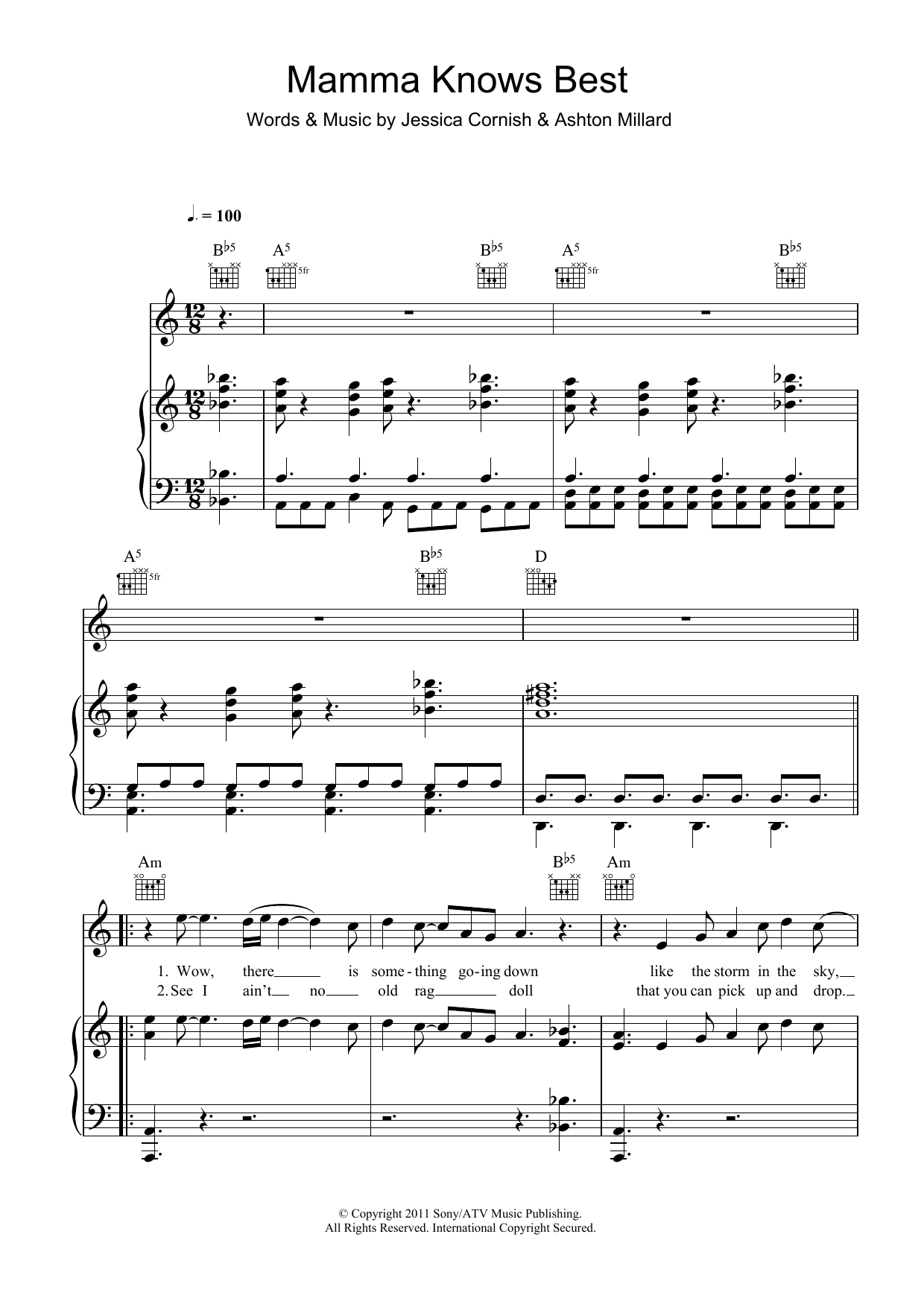 Jessie J Mamma Knows Best sheet music notes and chords arranged for Piano, Vocal & Guitar Chords